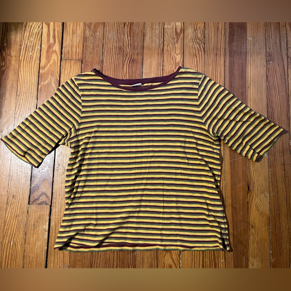 Toast UK striped cotton ringer tee
